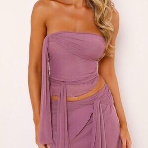 Tiger Mist Mauve Wrap Tube Top